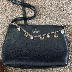 Kate Spade Harlow crossbody purse pebbled black leather gold hardware new!